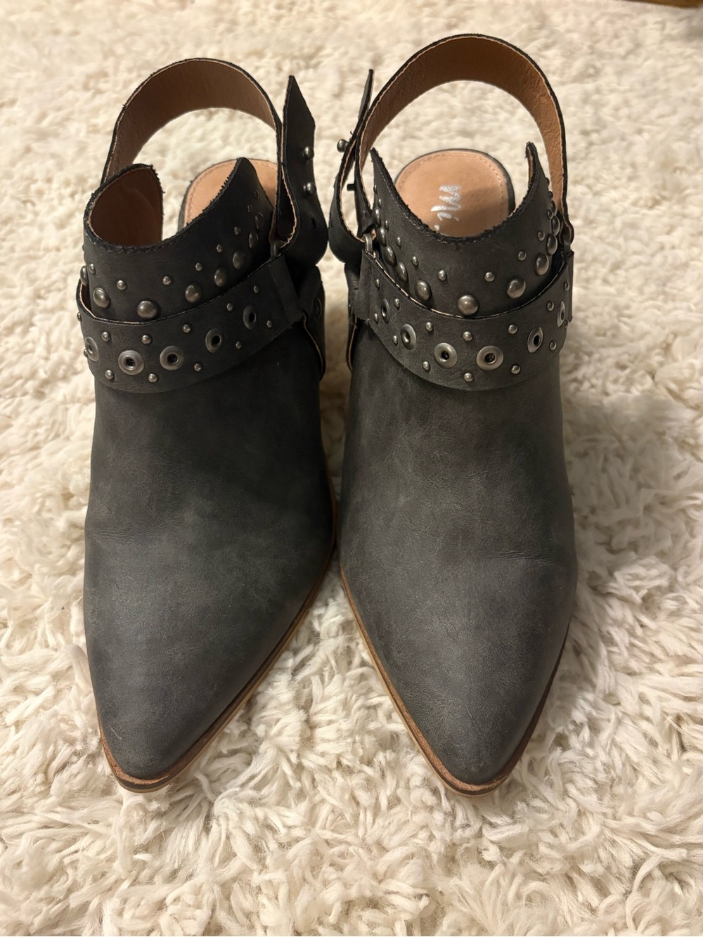 Mi.iM 'Philomena' Studded Bohemian-Western Ankle Bootie Slingback Strap